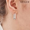 Silver Basic Square One-Touch Ring Earrings by Gisvee147