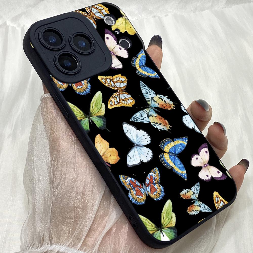 M270 Aquarela Butterfly art Design Angel Eyes Soft Phone Cases for iPhone Samsung Galaxy Xiaomi Rdemi Huawei Honor Infinix Realme OPPO Vivo All Model