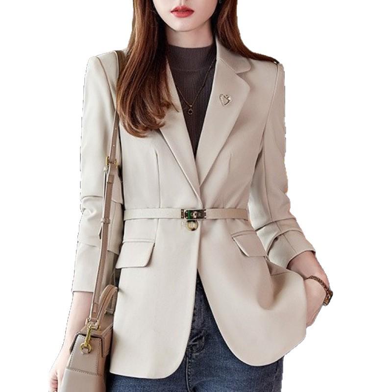 Premium Autumn/Winter Women's Elegant Textured Blazer - Formal High-End Jacket