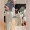 Women's High Rise Wide Leg Jeans Loose Fit Korean Casual Stretch Straight Leg Denim Pants Spring Daily Trousers Two Length Version