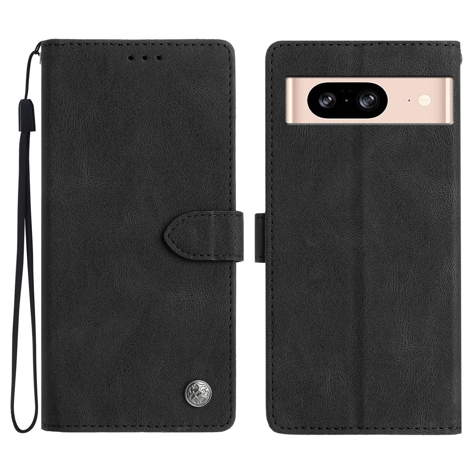 For Google Pixel 8a Leather Case Solid Color Phone Wallet Cover A