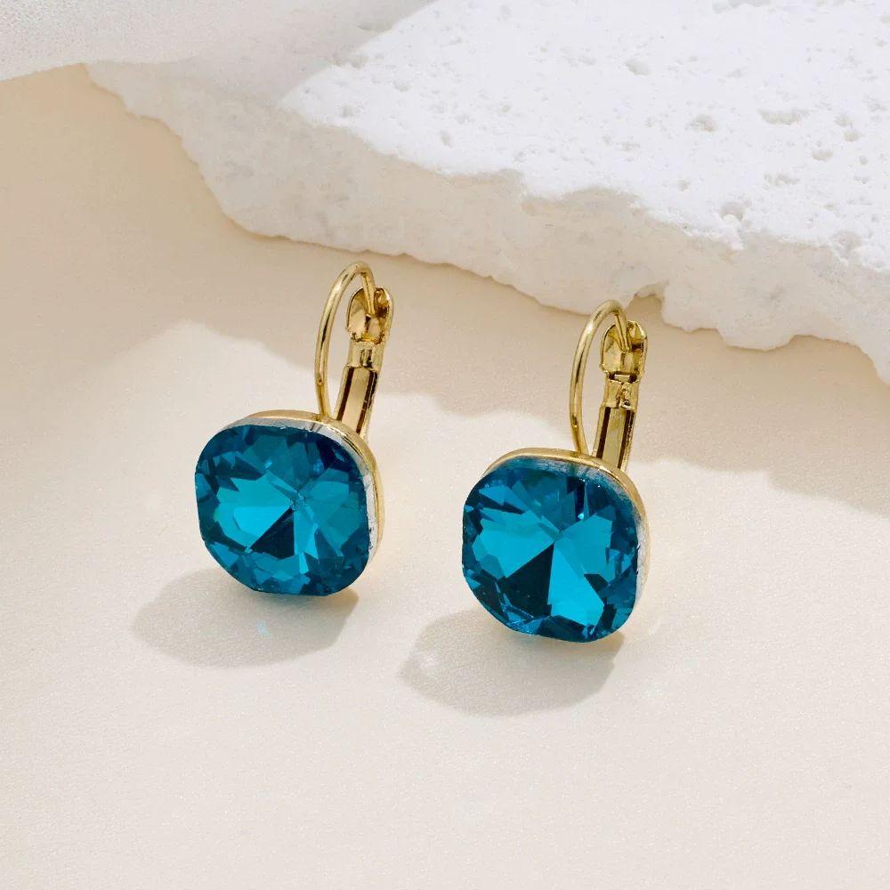 Arrival Pink Blue Crystal Earrings For Women Girls Vintage Drop Earrings Statement Wedding Jewelry