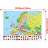 Evropská mapa-Politické rozložení-s vlajkami,Vzdělávací plakát pro domácí kancelář, třídu,Cestovní/Vzdělávací pomůcky