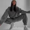 Frühlingsverkauf Neue Damenmode Lässig Locker Reißverschluss Kapuzenpullover Set 2 Teile