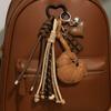 Hand-Woven Leather Croissant Keychain Diy Braided Rope Pu Leather Bread Keychain  Birthday Parties