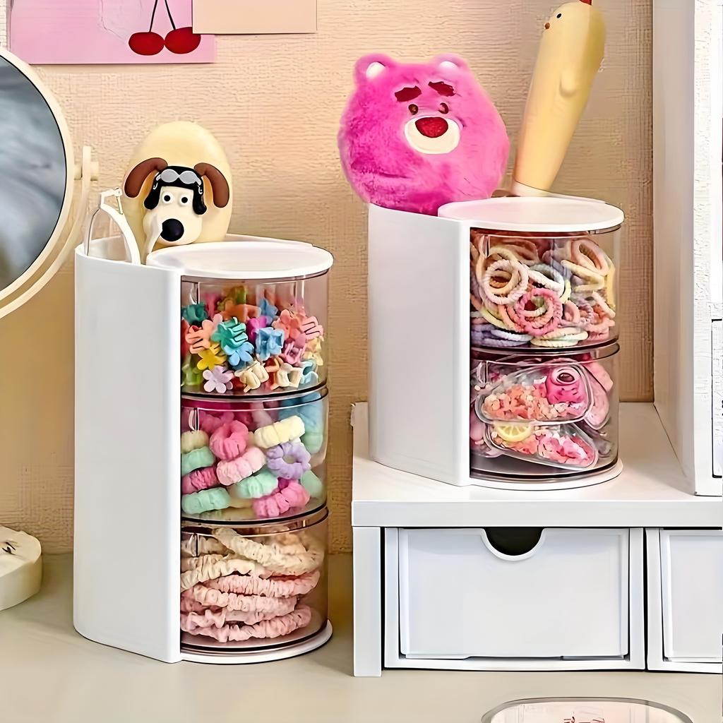 Hair Accessories Organizer Acrylic Storage Box Clear Hair Tie Organizer For Headband Makeup Brush Holder Desk Jewelry Organizer