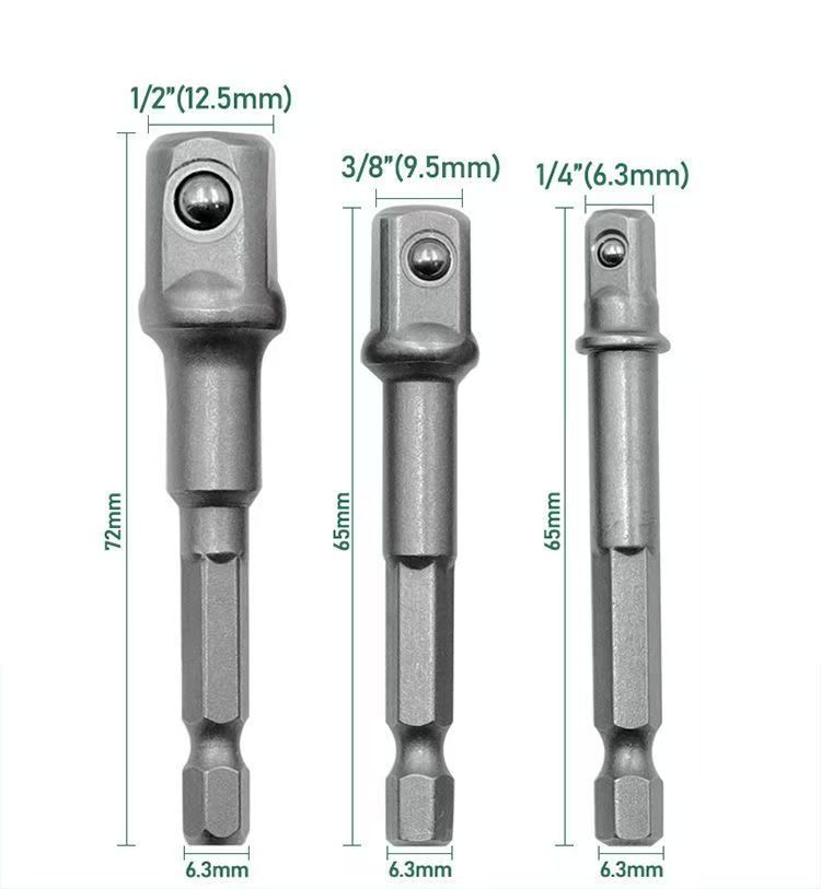 4Pcs Drive Size Reducing Socket Adapters, 1/4" 3/8" 1/2" Ratchet Wrench Converter Connecting Bar Kit