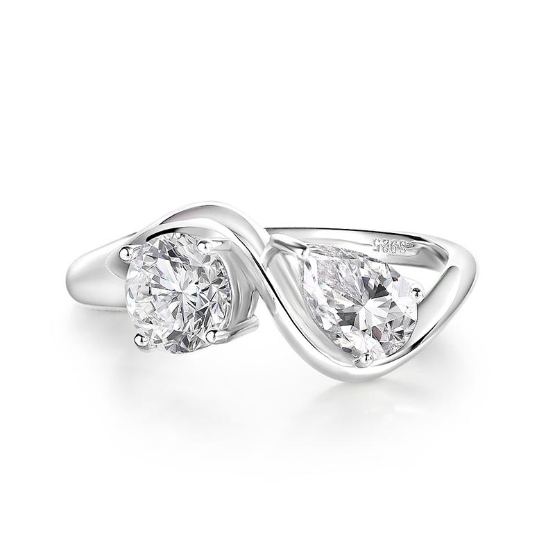 Smyoue 2cttw Certified Moissanite Rings for Women Brilliant Bride Wedding Jewelry 100% 925  Silver Band Plated 18K Gold