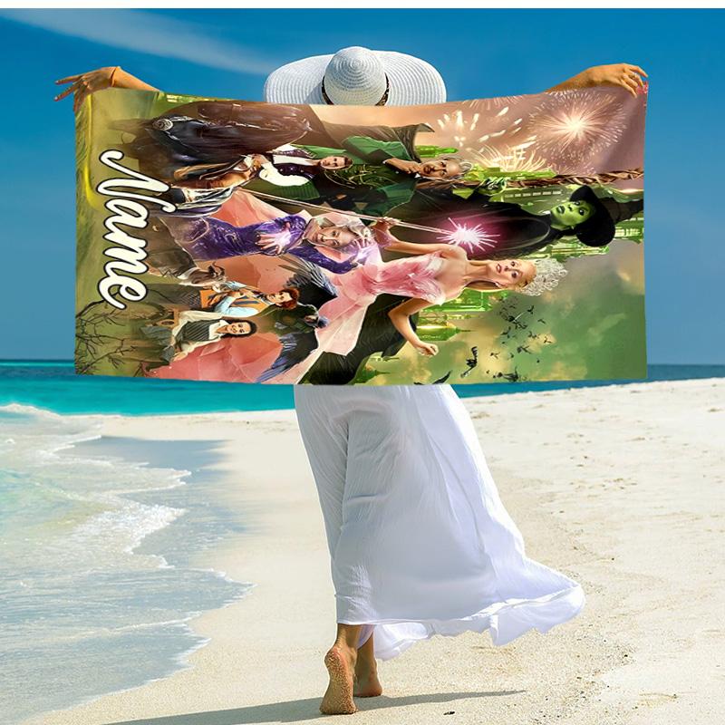 Personalized customized proof beach towel with Wicked pattern - soft, absorbent,quick-drying,perfect swimming,camping&bathing