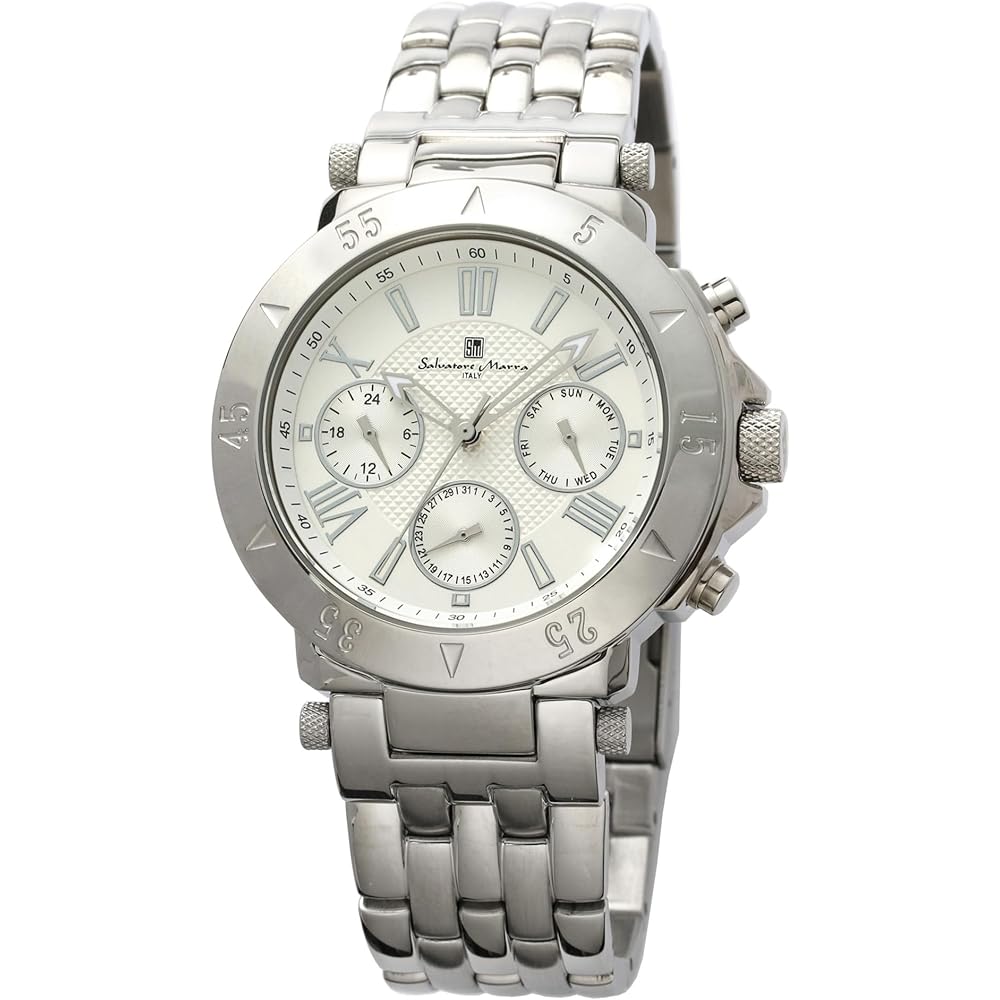 Salvatore Marra Quartz Men s Analog Watch White Waterproof Business Wristwatch with Cross Gift