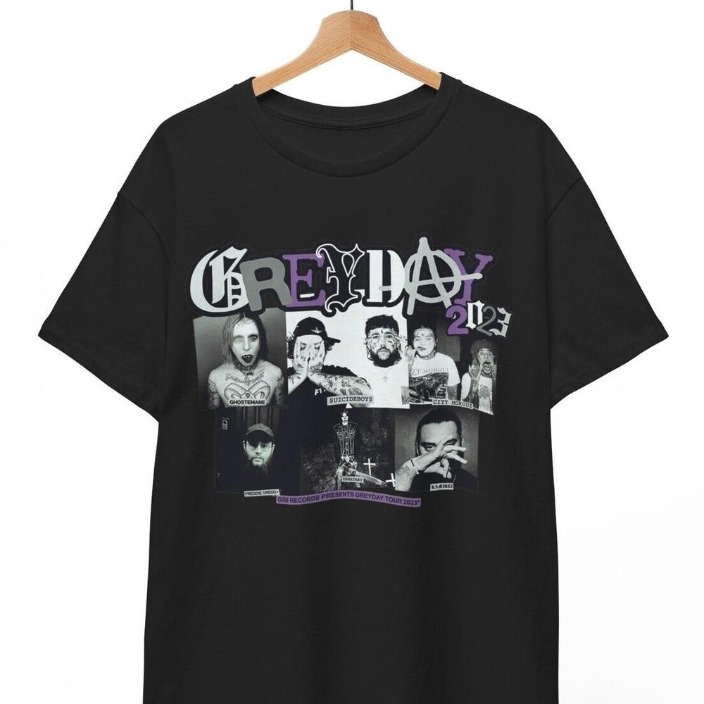 ГОРЯЧАЯ Серая футболка с туром Day 2023, Серая футболка с туром suicide boys, Унисекс футболка L
