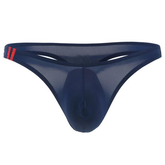 Breathable Seamless Ice Silk Men Briefs U Convex Low Waist Thong for Inside Wear