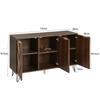 Exclusive sideboard with three doors, with stylish details and generous storage space. Door made of solid wood veneer, concave and convex texture.