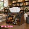 1pc, 2d Flat Printing, Tissue Box There Are Patterns of Dogs and Printed Tissue Box, Durable Decoration Storage for Kitchen, Living Room, Bedroom, and