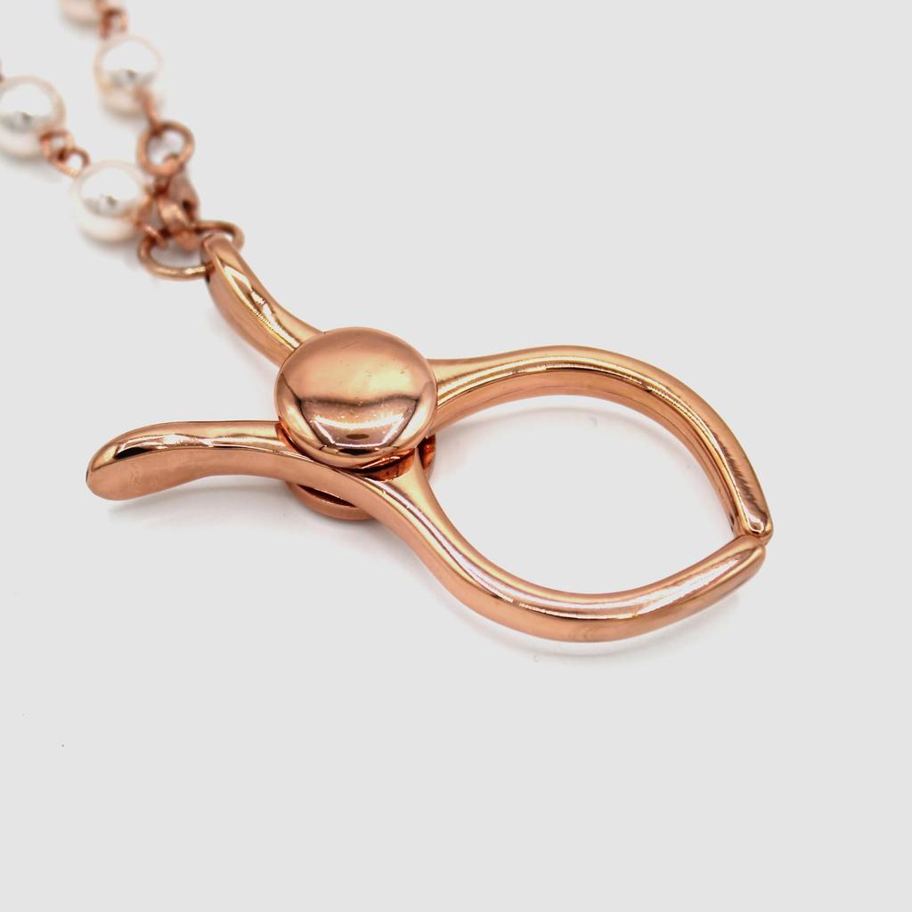 Jennifer Women's Glove Holder & Bag Charm, Pink Gold, F