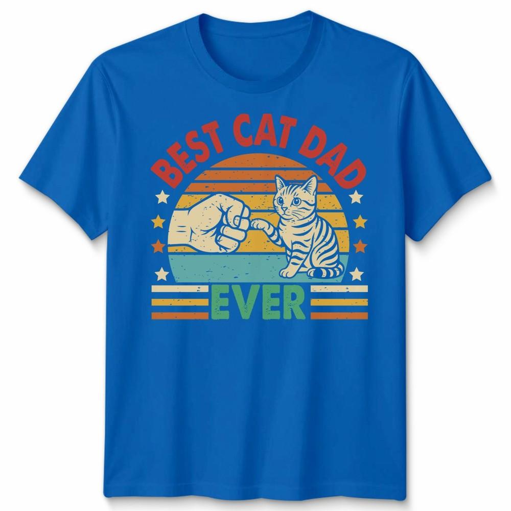 Best Cat Dad Ever Unisexs T Shirt Vintage Inspired Cat Graphic Tee