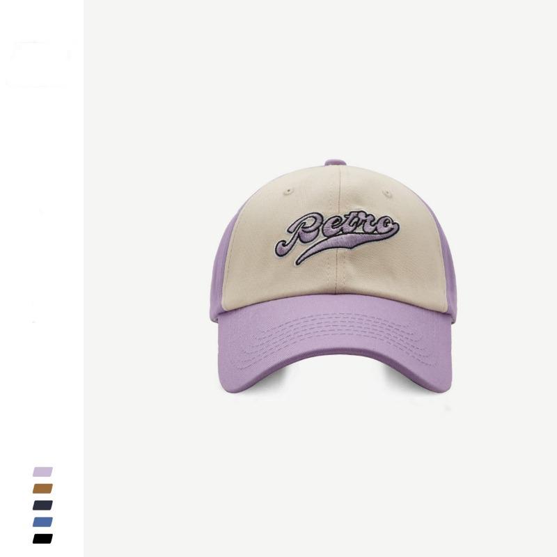 

Street fashion contrasting color splicing baseball cap women s spring and summer sunshade versatile embroidery cap men Adjustable