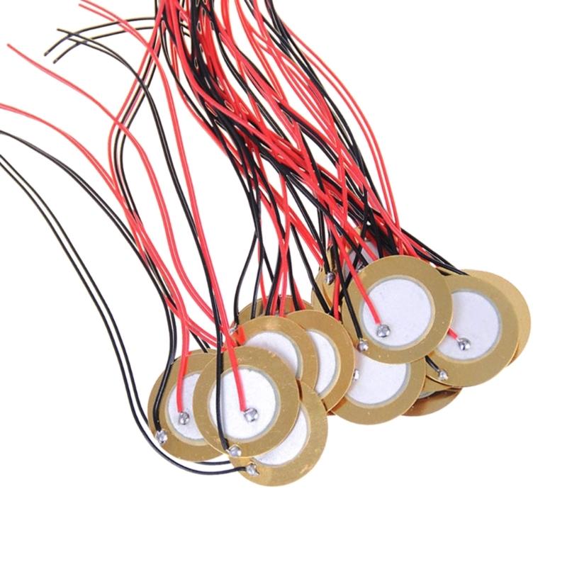 15Pcs Sound Sensor Wires Piezo Disc Transducer Prewired for Guitar Drum Triggers
