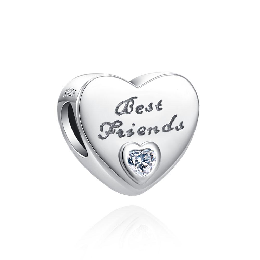 Copper Heart Shaped Father Mother Daughter Sisters Bead Suitable For Diy European Bracelet Festival Jewelry Gift