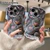 Phone Case: 2D Flat, Suitable for iPhone 18 17 16 15 14 13 12 Pro, Protective Case, Phone Decoration, Hugging Little Bear, Halloween and Christmas Gif