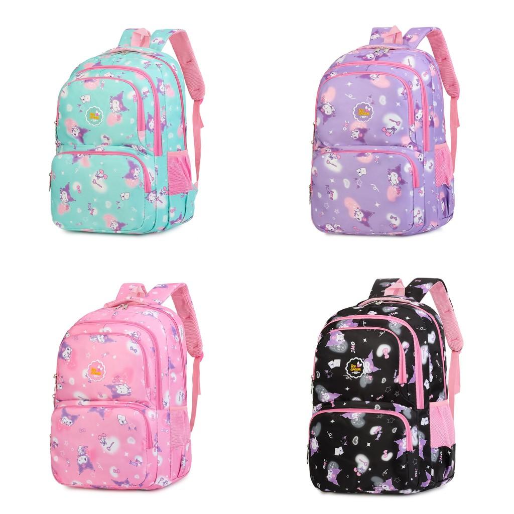 Kuromi Pattern Student Backpack With Breathable Oxford Fabric For Casual School Use