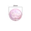 2pcs [25mm] Flat Round Acrylic Beads Plaid Flower Flat Beads For Jewelry Making DIY Pendant Keychain Crafts Findings