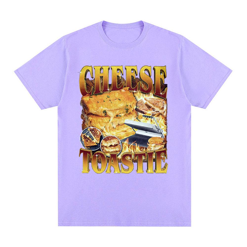 Funny Cheese Toastie T-shirt Food Lovers Gift T Shirts Men Women Cotton Casual O-Neck Short Sleeve Oversized T-shirts Streetwear