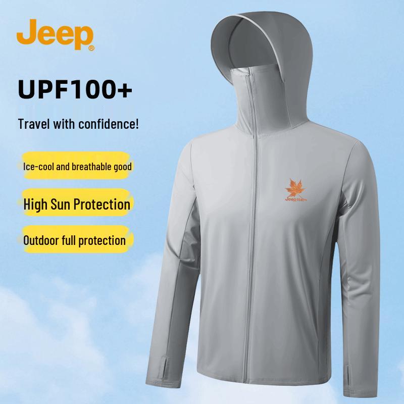 

JEEP Men s Cooling Ice Silk UV Protection Hooded Jacket M