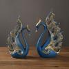Minimalist Modern Swan Couple Resin Sculpture Home Office Living Decoration Room