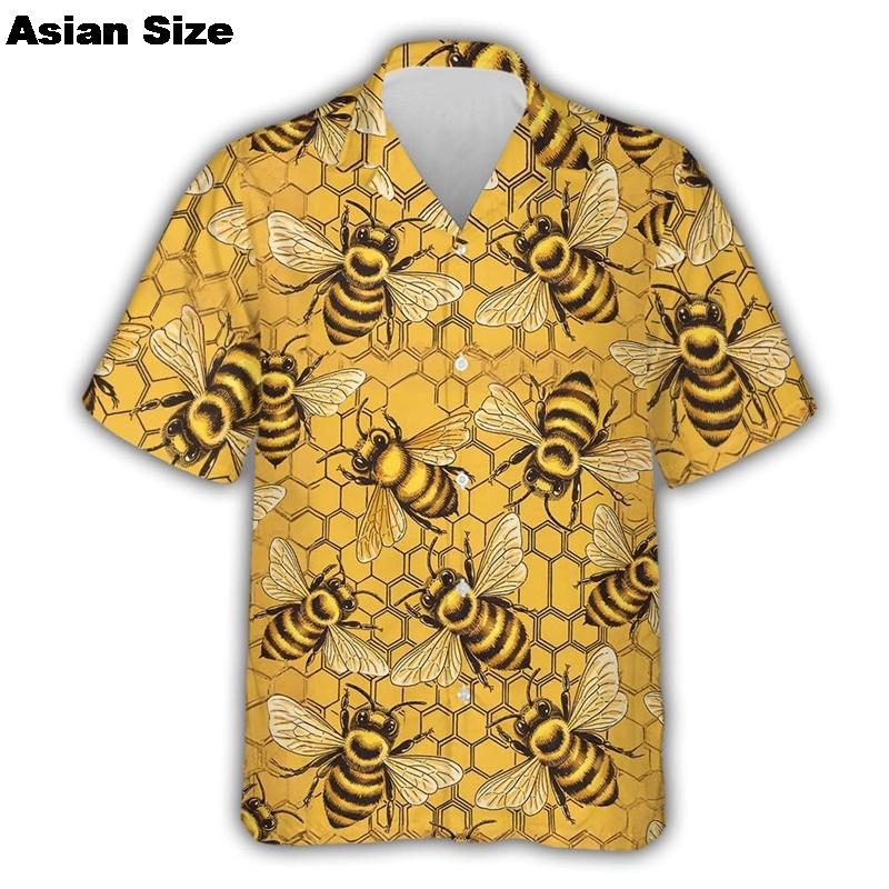 Cute Bear 3D Print Hawaiian Beach Shirts Men Women Casual Fashion Streetwear Short Sleeve Shirt Blouse Harajuku Man Clothing