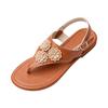 Women's Floral Toe Thong Sandals with Adjustable Back Strap Buckle Flat Sole Casual Summer Footwear