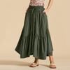 Women's Fashionable Retro High Waisted Long Skirt With Pockets