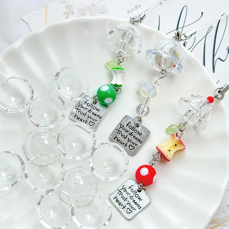 20Pcs/Set Jellyfish Keychain Wind Chimes Beads Caps Charms For Jewelry Making Diy Decorations Wind Bell Pendant Earrings Accesso