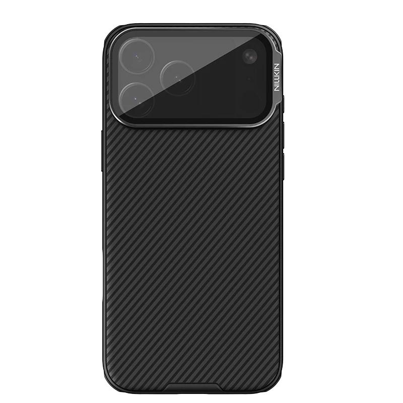 NILLKIN Mágneses tok iPhone 18 Pro/18 Pro Max készülékhez, Csúsztatható kameratakaró rejtett támasztóval, Alumínium támasztó, Ütésálló