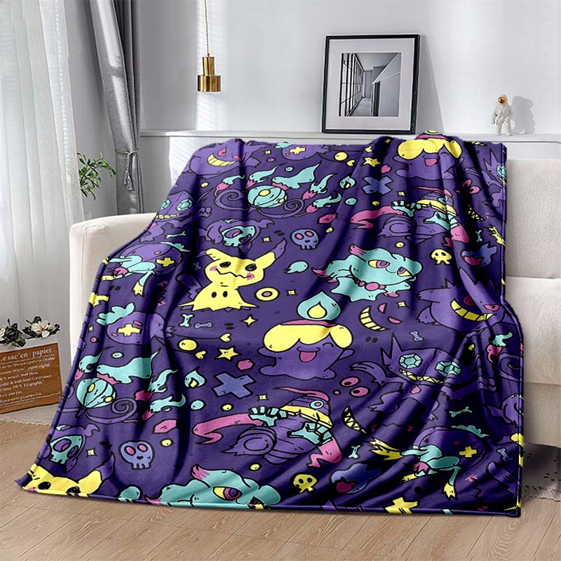 P-Pokemon G-Gengar Print Blanket Warm Soft and Comfortable Home Travel Blanket Sofa Bedding Camping RV Blanket Luxury Gift