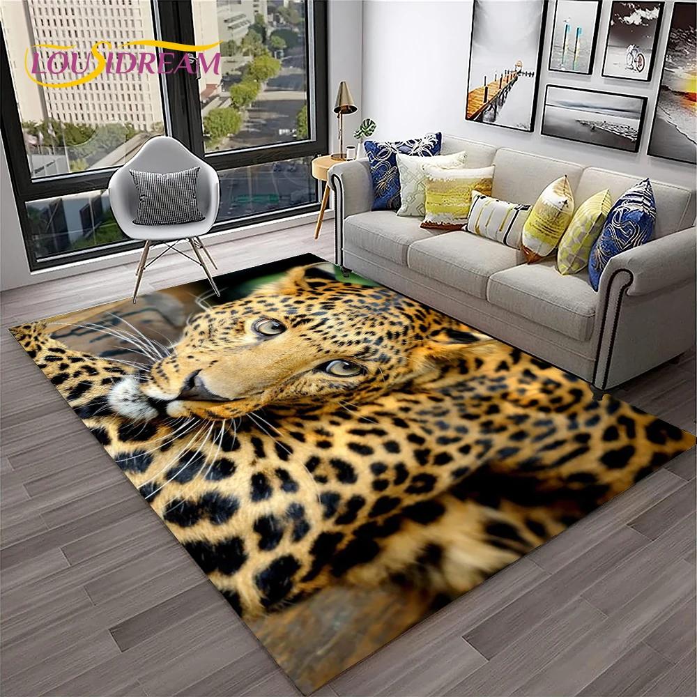Beast Leopard Cheetah Cartoon Animal Carpet Rug for Home Living Room Bedroom Sofa Doormat Decor,kids Area Rug Non-slip Floor Mat