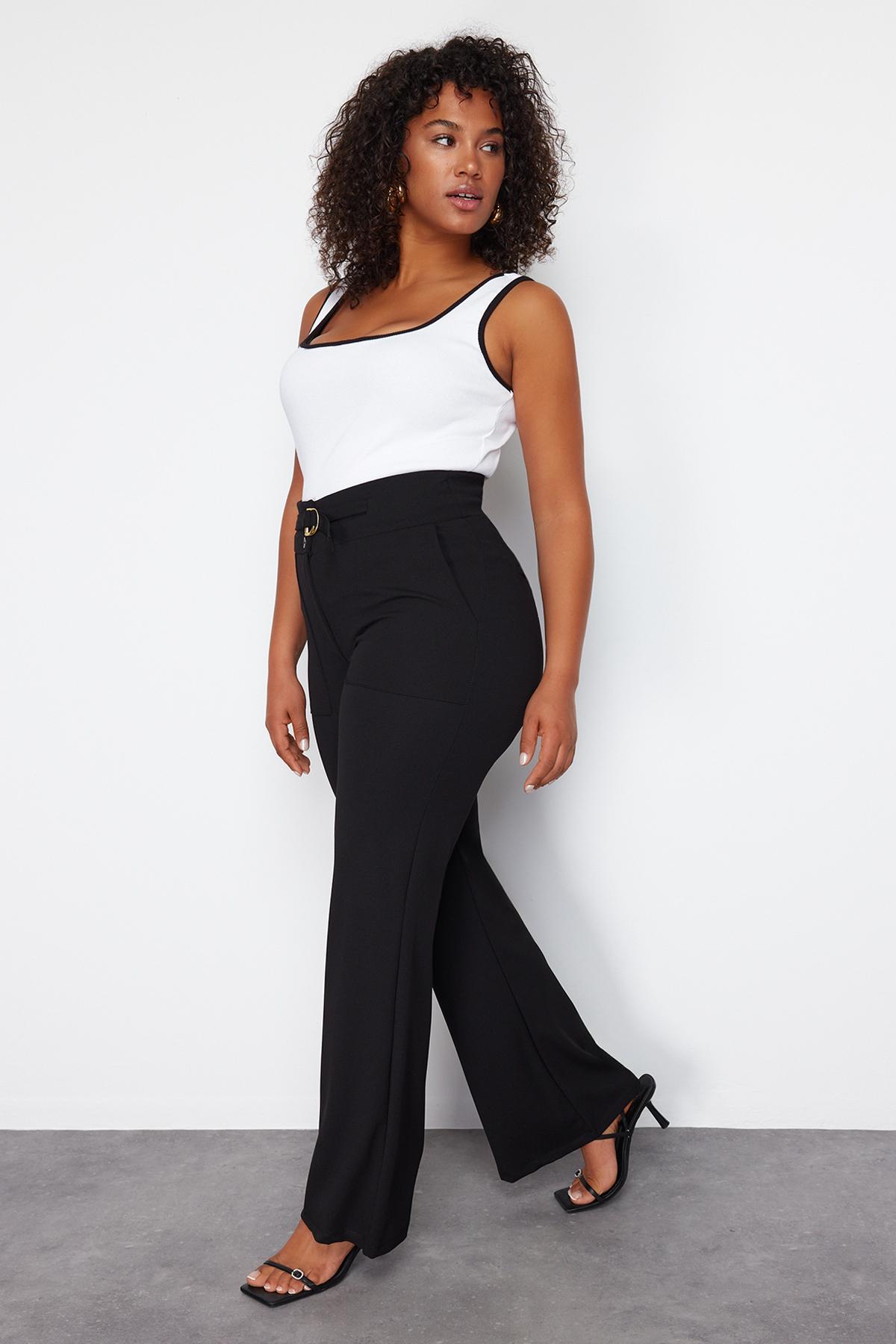 

Women s Fashion New Plus Big Size Pants Black 2XL