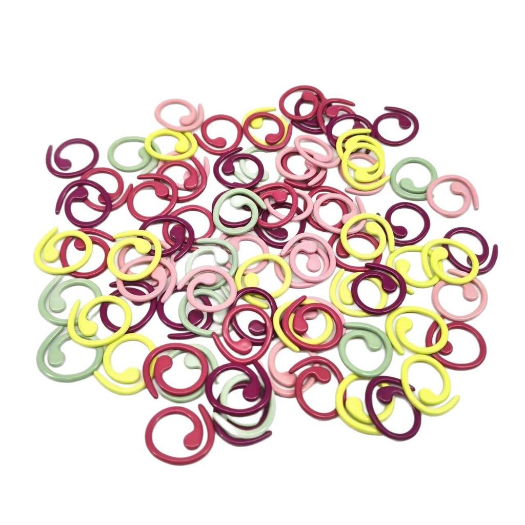 Colorful Spiral Metal Stitch Markers for Knitting & Crochet Projects