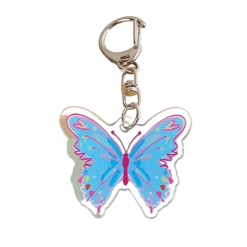 Plastic Butterfly Shaped Keychain Gift for Women Girl Keys Bags and Phones Charm Decorative Butterfly Key Rings