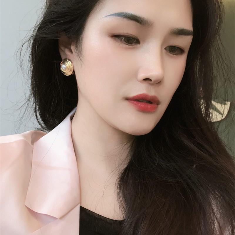 925 Silver Needle Vintage French Gold Wire Wrapped Circle Stud Earrings