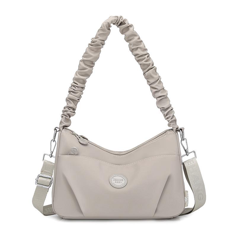 Nylon Pleated Strap Women's Crossbody Bag - Lightweight, Versatile, Simple Shoulder Bag for Commuting and Casual Use