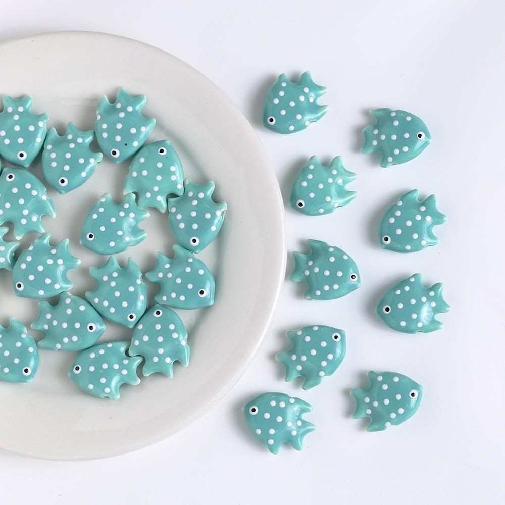 Colorful Fish Ceramic Beads Kawaii Loose Beads Fun Tropical Spacer Beads  Bracelet