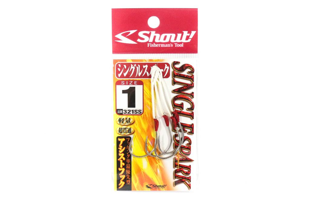 Shout 321-SS Single Spark Rigged Assist Hook Size 1 (9495)