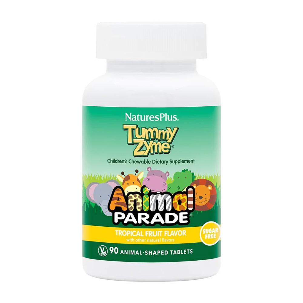 

Animal Parade Tummy Zyme Chewable Digestive Aid Tropical Fruit Flavor, 90 Animal Shaped Tablets