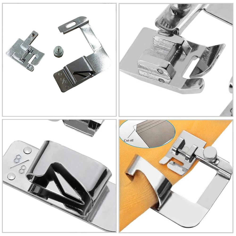 1Set 13 19 25mm Domestic Sewing Machine Foot Presser Foot Rolled Hem Feet For Brother Singer Sew Accessories