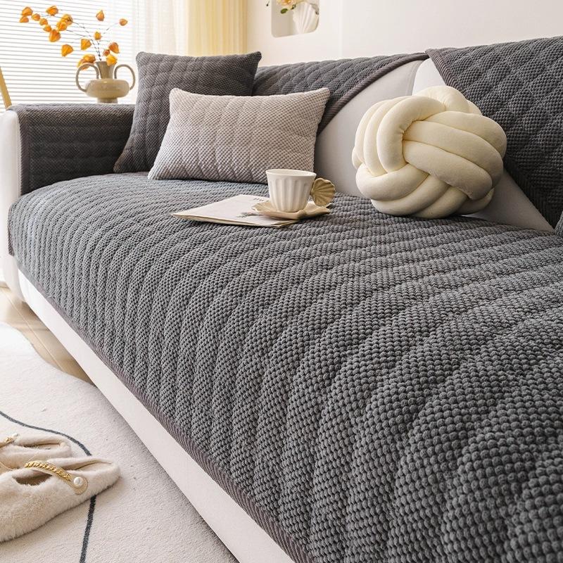 Corduroy Sofa Cushion Four Seasons Universal Quilted Seat Cushion  New Simple Non-Slip Sofa Cover Cover Cloth Towel