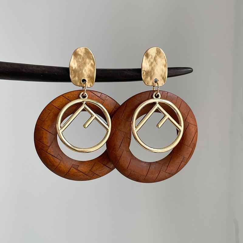 Vintage Ethnic Silver Needle Diamond Inlaid Round Flower Acrylic Resin Stud Earrings for Women