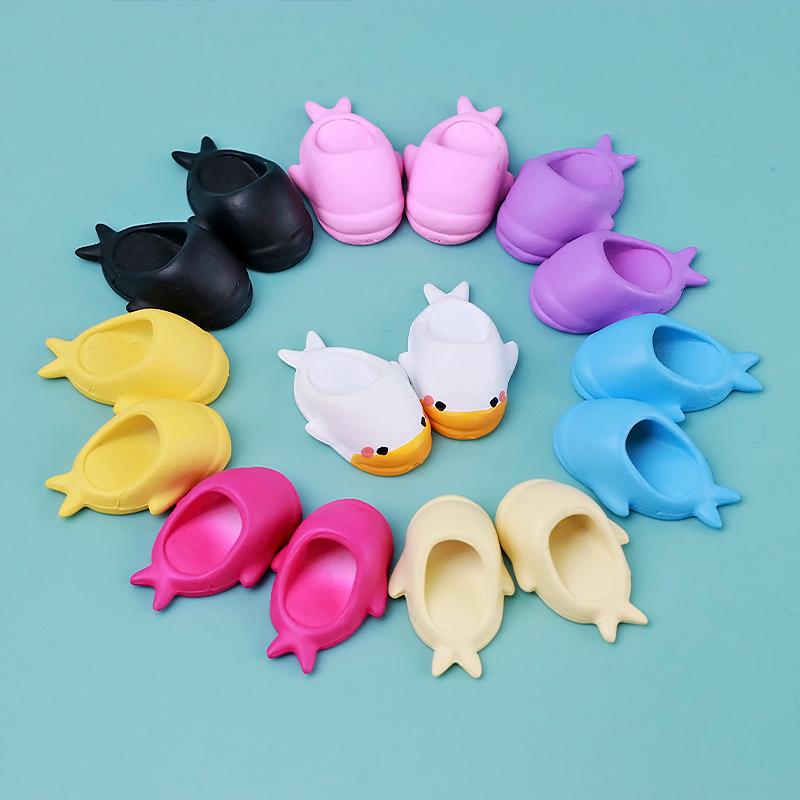 Pair Doll Duck Color Slippers Cute Accessories Bjd Shoes Decoration Detachable Material OB11 PVC 1 of 1/12 Entertaining Play Safe Kid Friendly Fun