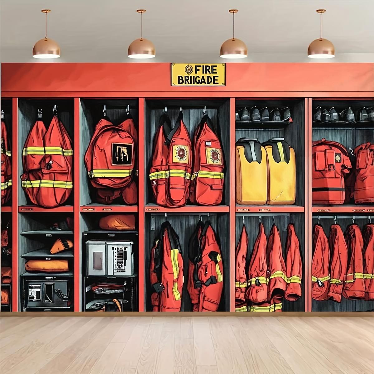 1pc background banner Fire Brigade firefighter theme party fire-fighting equipment display polyester background cloth 100x150cm