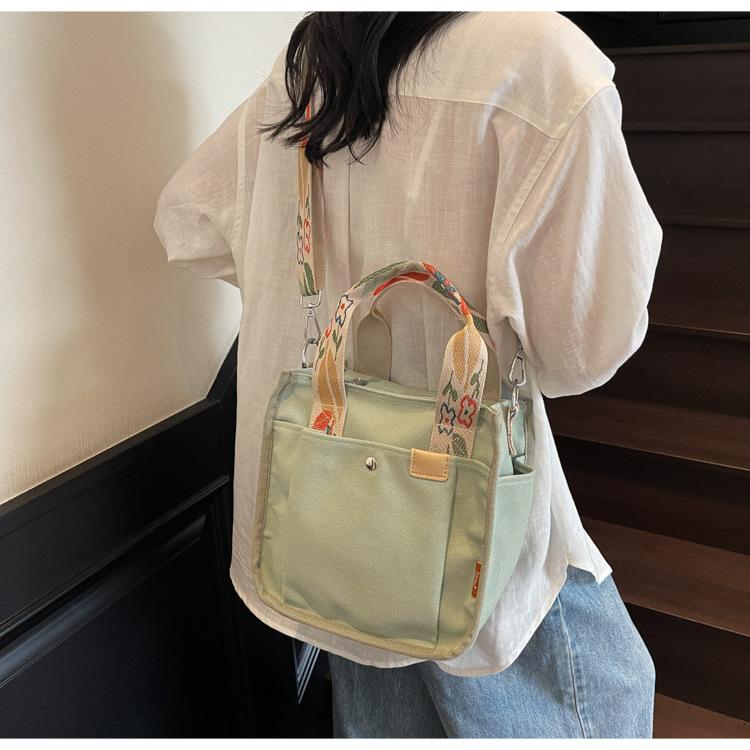 Canvas Bag Tote Bag Women's New Fashion Simple Large Capacity Shoulder Bag Student Bag Messenger Bag